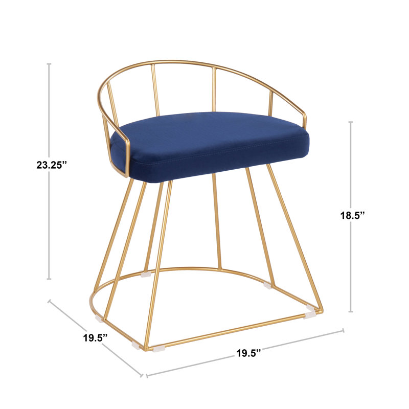 Tabouret de coiffeuse Aleena, Bleu