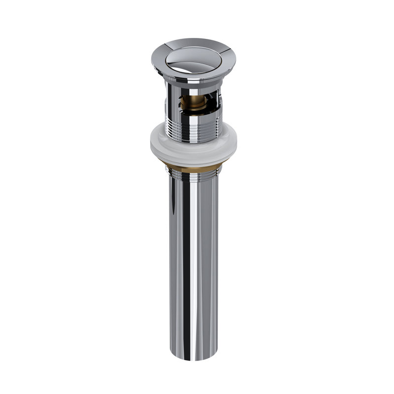 Rohl Push Drain with Overflow, Polished Chrome