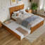 Lit plateforme en bois massif avec pied de lit et lit gigogne Maud-107447973