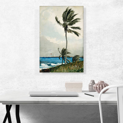 «Palm Tree Nassau 1898» par Winslow Homer, reproduction d'art sur toile tendue