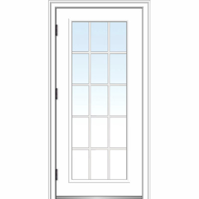Internal Grilles Glass 80'' Paneled Fiberglass Front Entry Doors