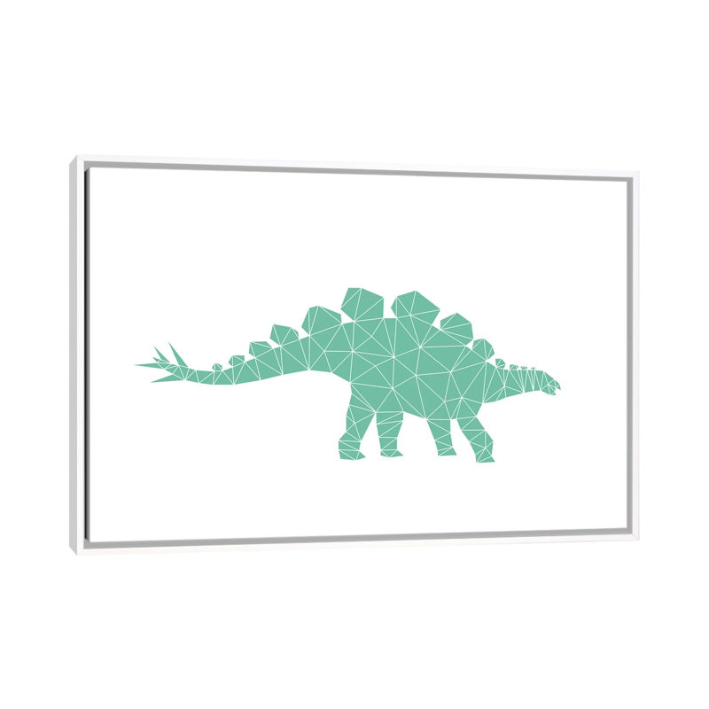 Géométrique Dino Stegosaurus - impression d'art graphique, H 40 po x l 60 po x 1,5 po, Toile blanche encadrée