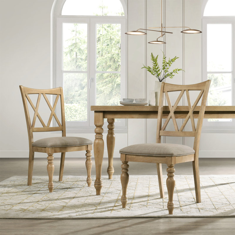 Verta Solid Wood Cross-back Dining Chairs,2pc