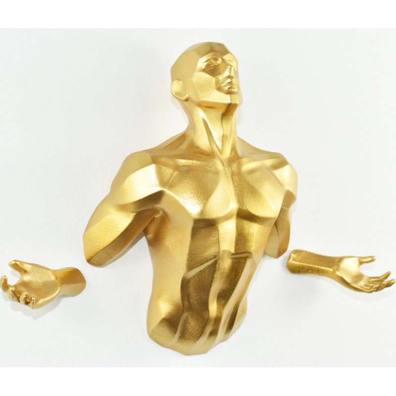 Adam & Friends Home Decor Emerging Man Sculpture | 1-Piece, Gold