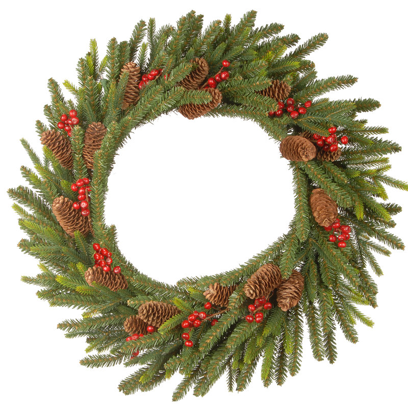 The Holiday Aisle® 24 po Couronne de sapin Dorchester avec lumières DEL à piles