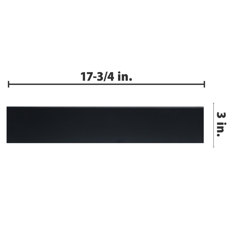 Battiscopa 18" x 3" Ceramic Bullnose Tile Trim, Matte Black