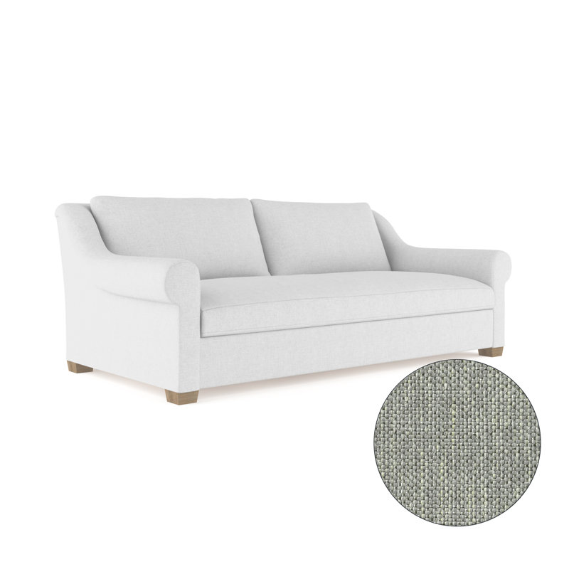 Canapé Thompson, H 32 po x l 84 po x P 41 po, Pebble Weave Linen Haze, Brun foncé