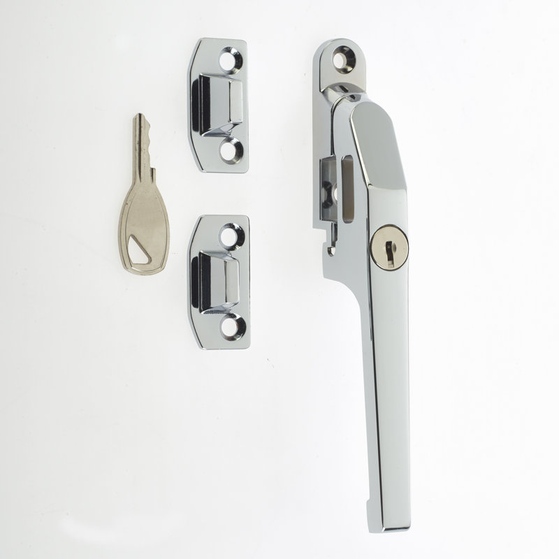 Locking Casement Fastener Door Accessory, Polished Chrome