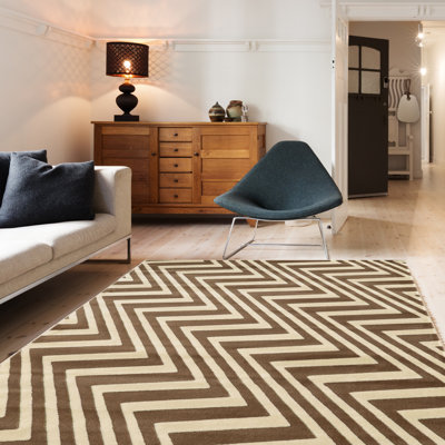 Tapis géométrique ivoire / beige Jalise