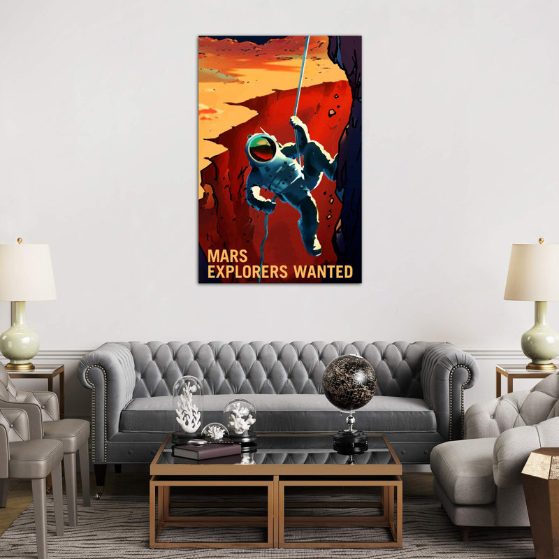 Explorers Wanted by Nasa - Wrapped Canvas Print, 101.6 cm H x 66.04 cm W x 3.175 cm D