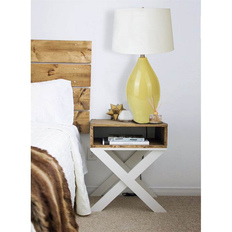 28"H RED LEMON SHAPE CERAMIC TABLE LAMP