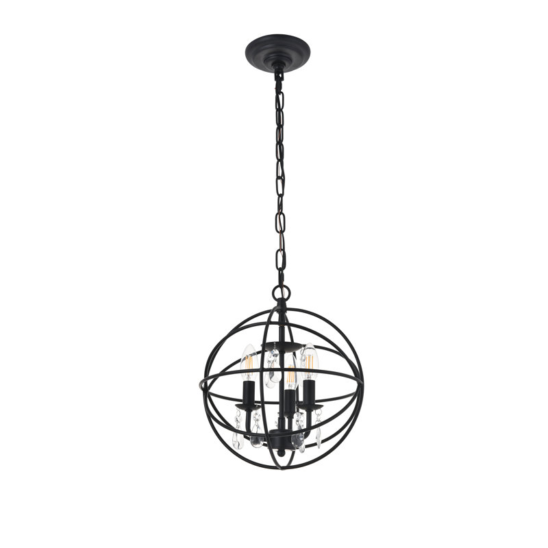Luminaire suspendu Mayo, Noir mat, 3 lumières, H 13,6 po x l 12 po x P 12 po