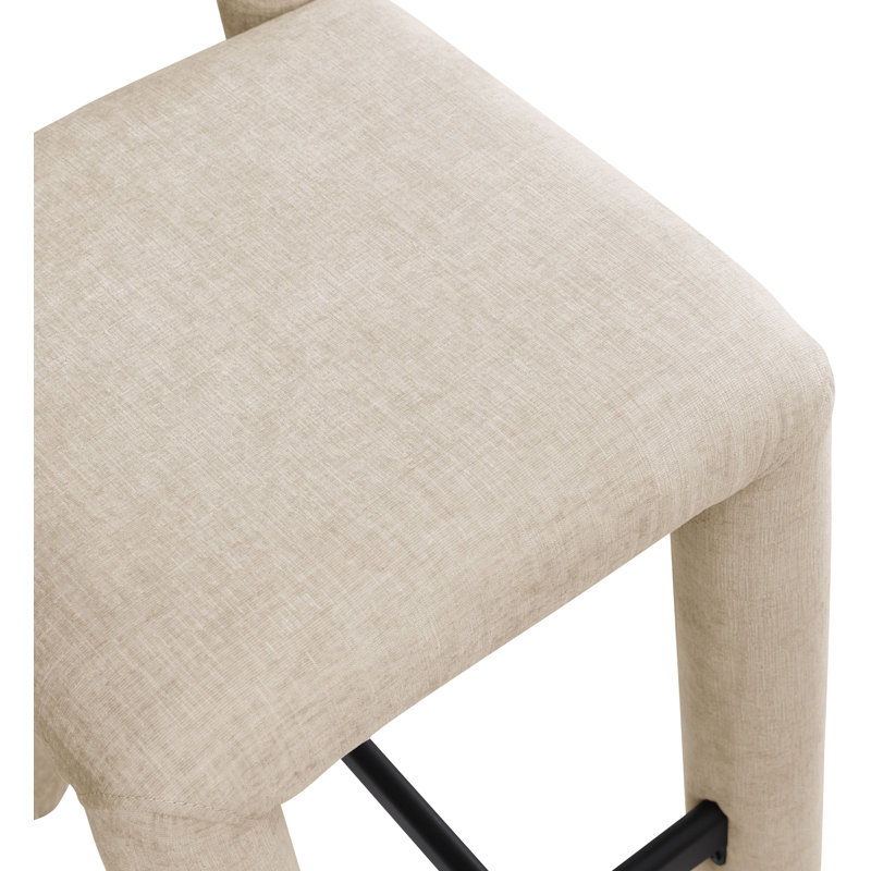 Amari Stool, Chenille Fabric, Beige