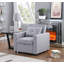Fauteuil convertible en lin gris clair 33,25 po Zoey