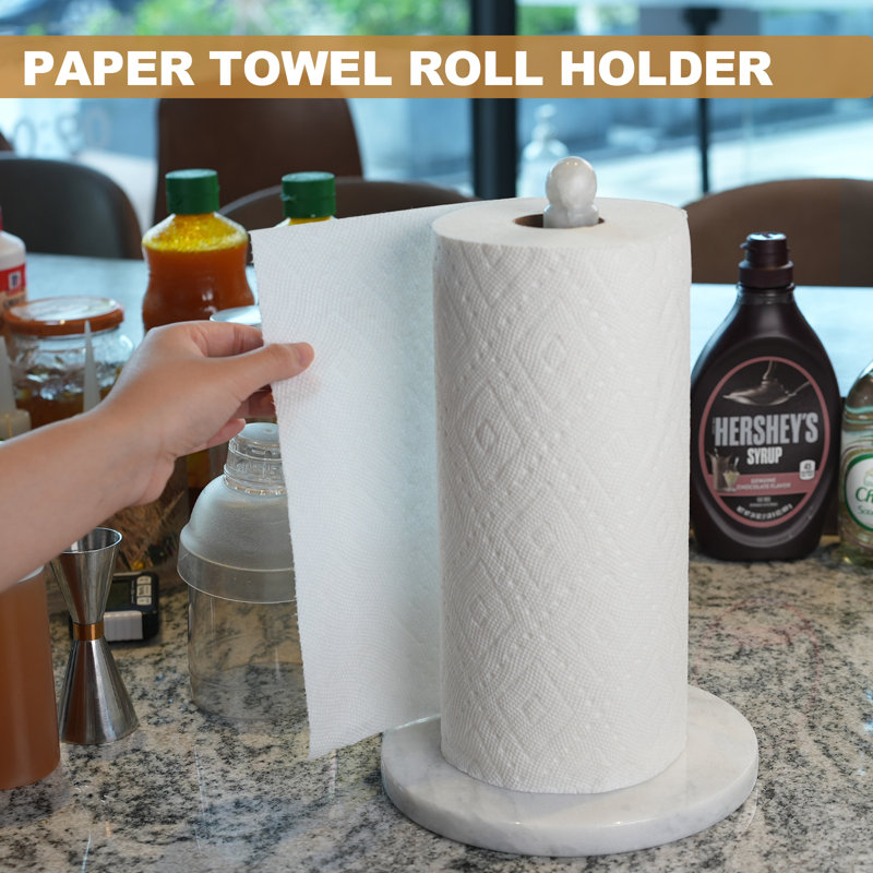 Marble Freestanding Paper Towel Holder With Larger Base