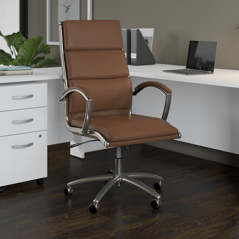 Studio C Jamestown Vinyl Executive Chair, Saddle Tan