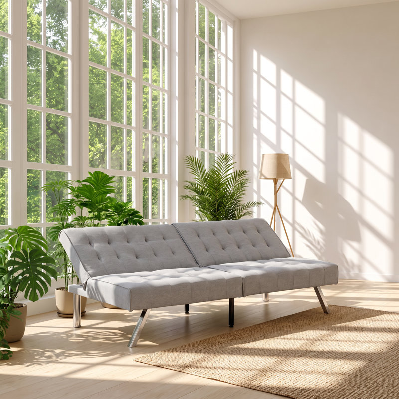 Canapé-lit convertible en simili lin 68,1 po x l 32,9 po x H 32,3 po