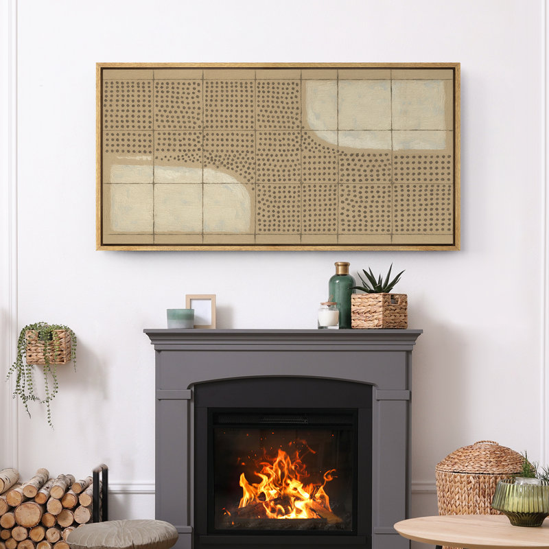 Grande impression sur toile encadrée, reproduction abstraite pour décoration intérieure moderne, Naturel, H 30 po x l 60 po