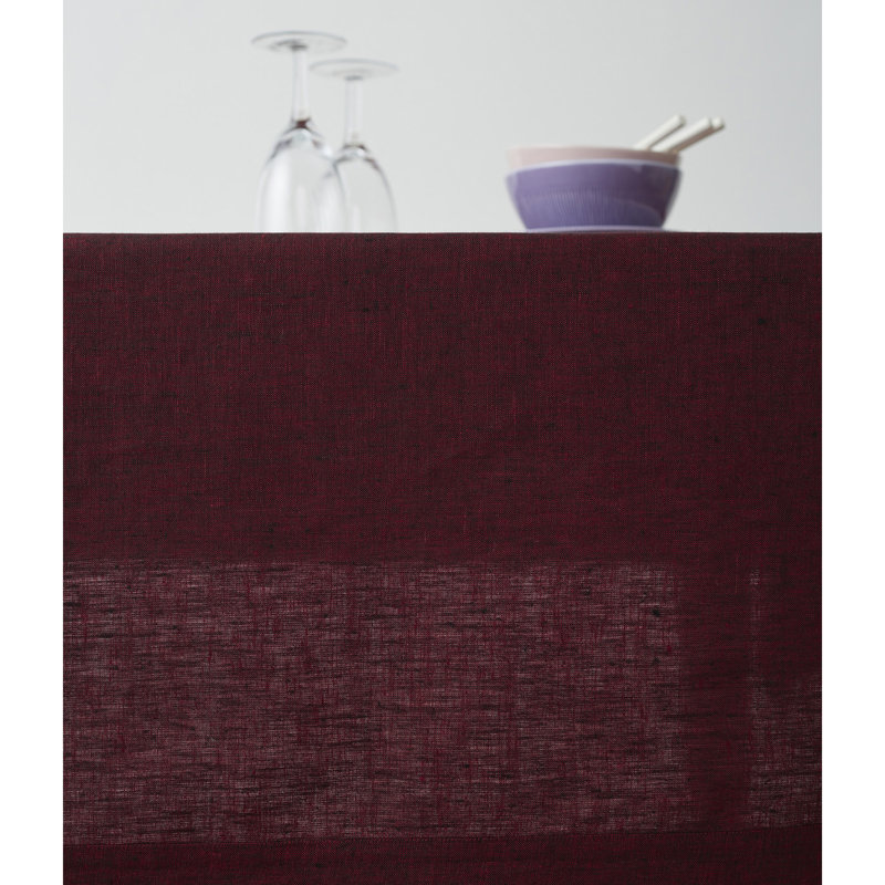 100% Pure Linen Tablecloth - Athena, Red Garnet, 132" x 60"