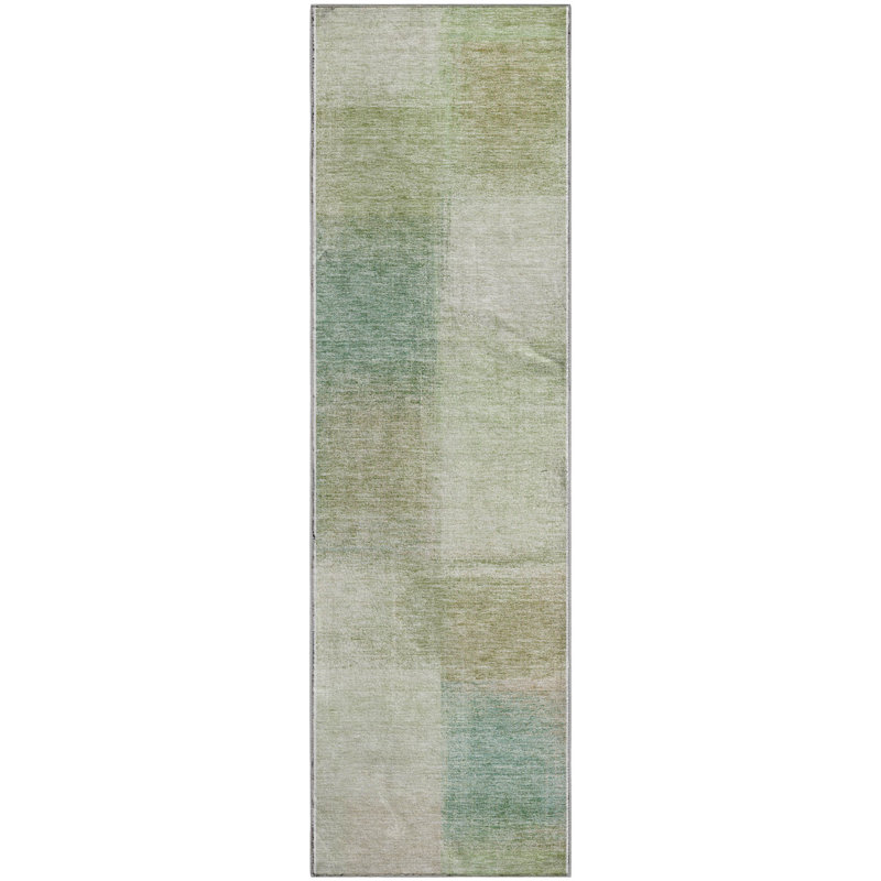 Premium Machine Washable Tweedy Aloe Rug, Runner 2'3" x 7'6"