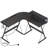 Abdulhameed L-Shaped Metal Base Computer Desk with Power Outlet