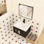 Meuble-lavabo mural flottant avec lavabo en céramique-130544350