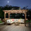 Pavillon de jardin en forme de pergola en bois 13 'X 6,5' avec toit en métal et ampoules et comptoirs de bar