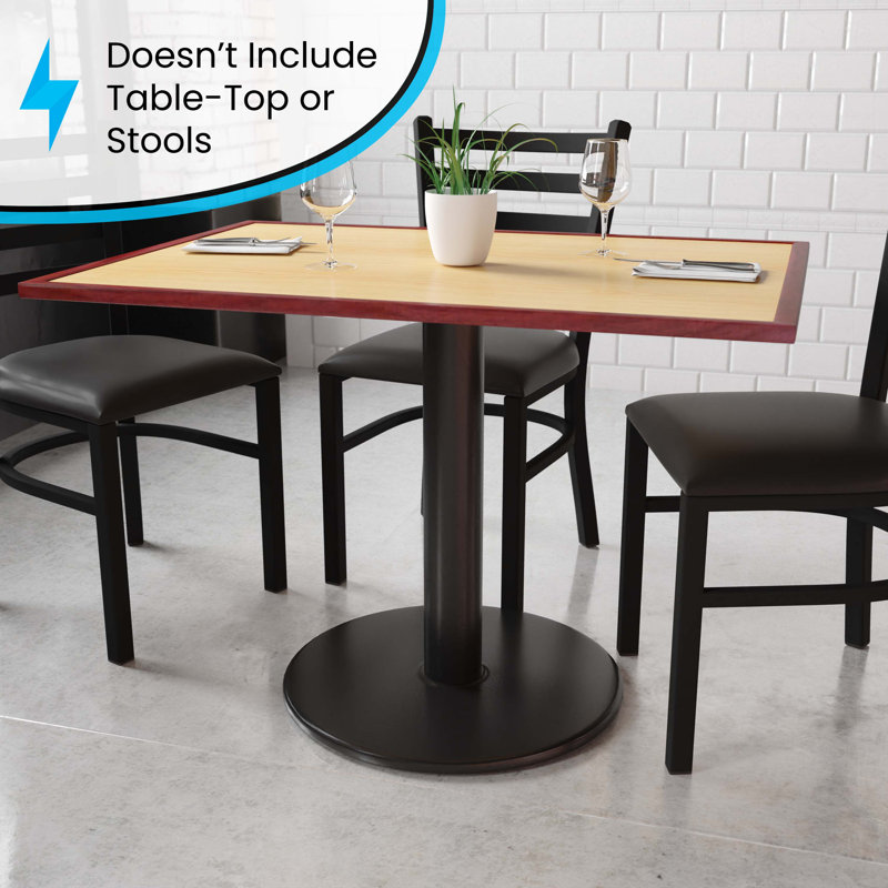Black Cast Iron Round Dining Table Base, 30" Height