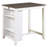 Transitional Design White And Gray Finish 3-Piece Pack Counter Height Set Table W Display Shelf USB Ports And 2X Counter Height Chairs Fabric Upholstered Dining Furniture-1138430742-1138430743-1138430741