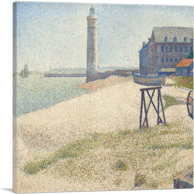 Le phare à Honfleur, 1886 par Georges Seurat, reproduction d'art sur toile tendue, H 18 po x l 18 po x P 0,75 po