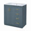 Ensemble de meuble-lavabo 30 po avec lavabo en céramique, armoire de rangement en bois massif, ensemble de meuble-lavabo autoportant avec 3 tiroirs et portes à fermeture douce-120329956