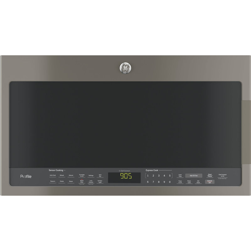 GE Appliances 2.1 Cubic Feet 1000 Watt Over The Range Microwave with Sensor Cooking, Slate