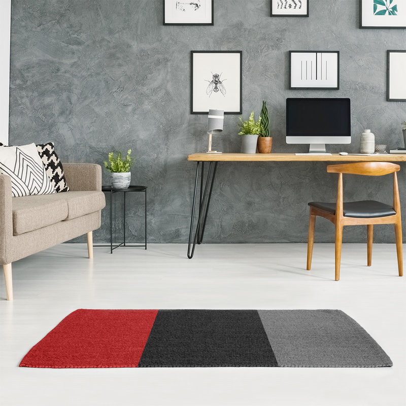 Tapis rouge/gris, Rectangle 4 pi x 6 pi