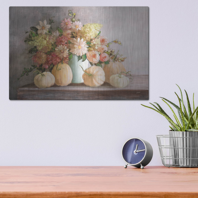 «Harvest Bouquet» par Julia Purinton, art mural en métal, H 12 po x l 16 po