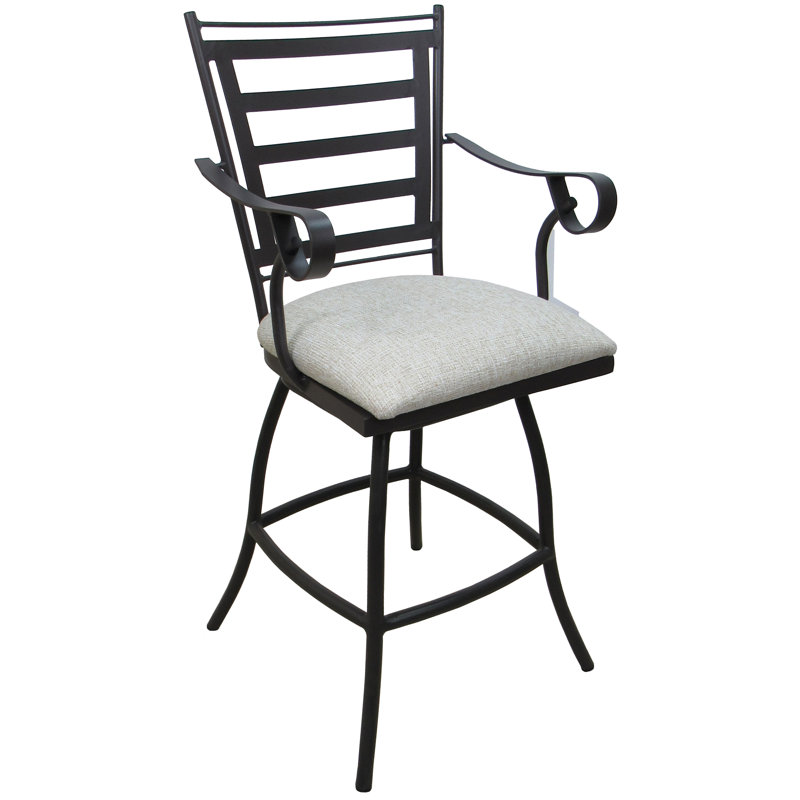 Tabouret de bar intérieur pivotant Radmen, Toile granit, Tabouret de bar (siège d'une hauteur de 30 po)