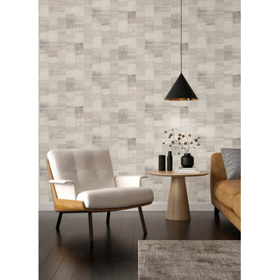 Ivo Grey Block Stripe Wallpaper