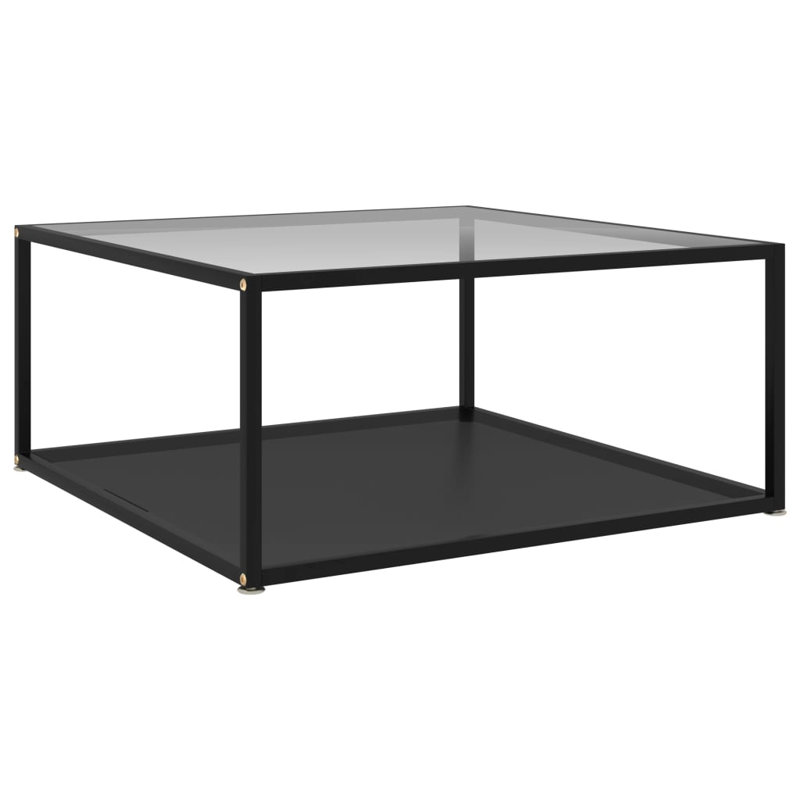 Barnali Frame Coffee Table with Storage, 35cm H x 60cm W x 60cm D, Transparent