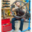 4 boîtes à outils portatives en métal - Construction, verrouillable, pour le garage et l'entrepôt, fabrication en acier de qualité, revêtement thermolaqué rouge, réparation extérieure
