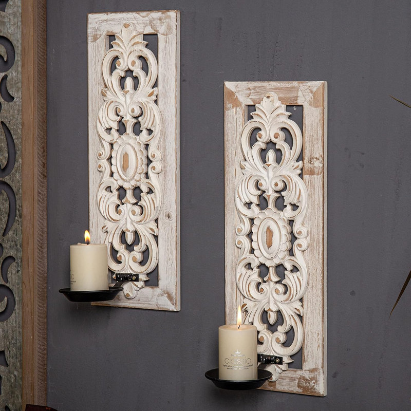 Hollow Carved Candle Wall Lamp