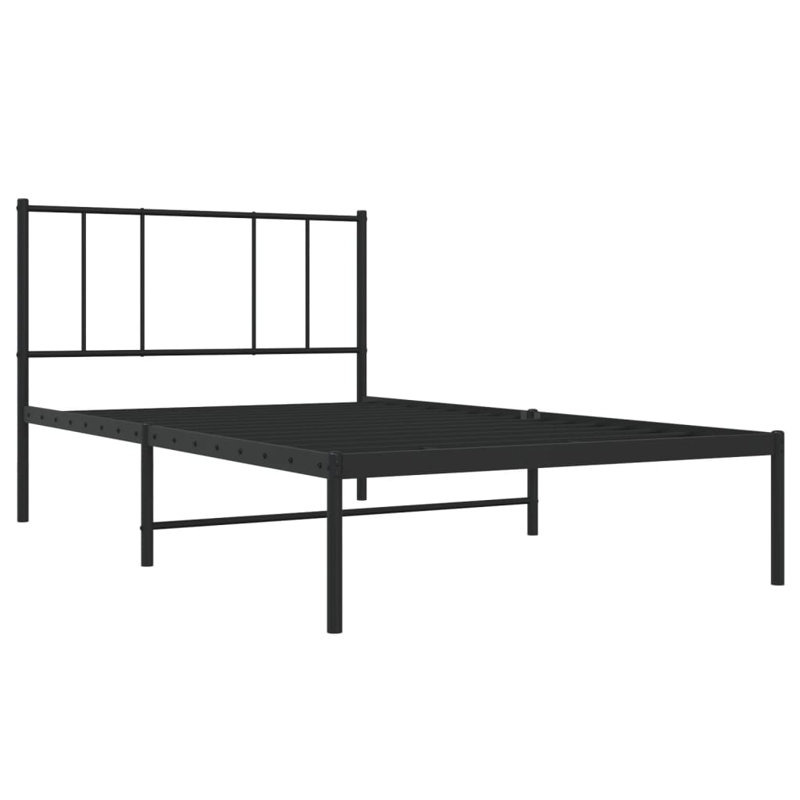 Lokesh Metal Bed, Small Single (2'6), Black