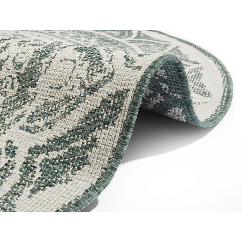 Siruma Flatweave Green Rug, Round 140cm