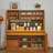 59.06" Cherry Wood Sideboard, Modern Minimalist Pull-Out Extendable Dining Table Cabinet