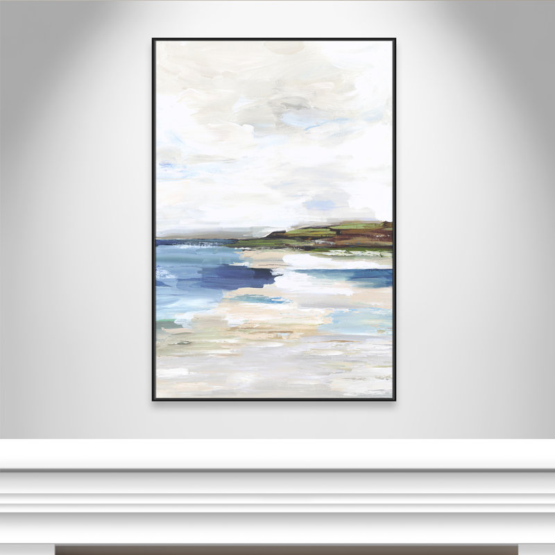Distant Land I - Floater Frame, reproduction d'art sur toile, H 61,5 po x l 41,5 po x P 2 po, Noir