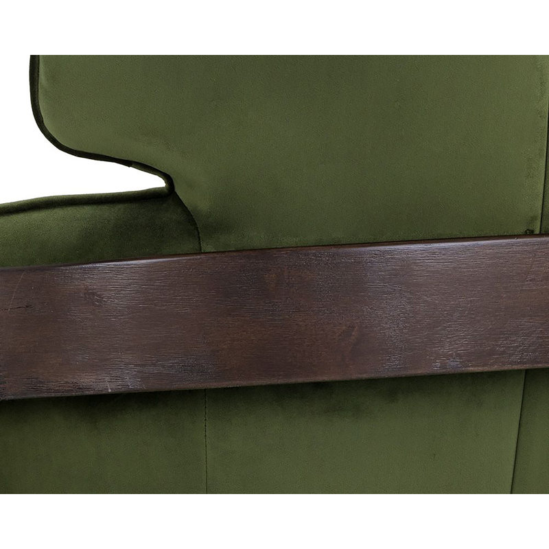 Armchair Chair with Ottoman, Green