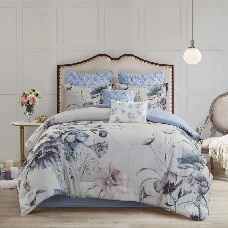 Literie bleu très grand - rembourrage de coussins décoratifs en coton 8 pièces