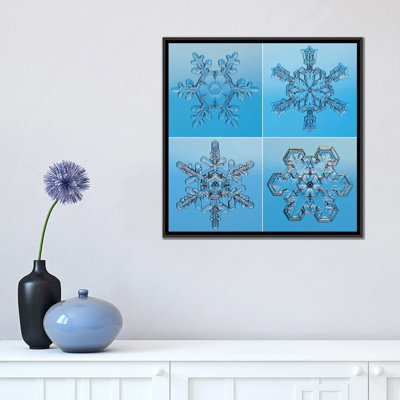 « flocons de neige vus par microscope », impression sur toile