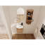Meuble-lavabo suspendu avec portes à fermeture amortie, lavabo de 40 cm et étagère de rangement, design flottant pour salles de bain compactes, lavabo en céramique durable, style moderne et épuré, idéal pour les petits espaces.