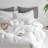 MooMee Duvet Cover Set with Zipper Closure & 8 Interior Ties 100% Washed Cotton Twill Soft Linen Like Textured-107383183-115279053