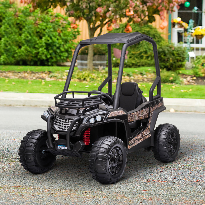 Black 12-Volt Kids Electric Ride-On UTV with Remote Control