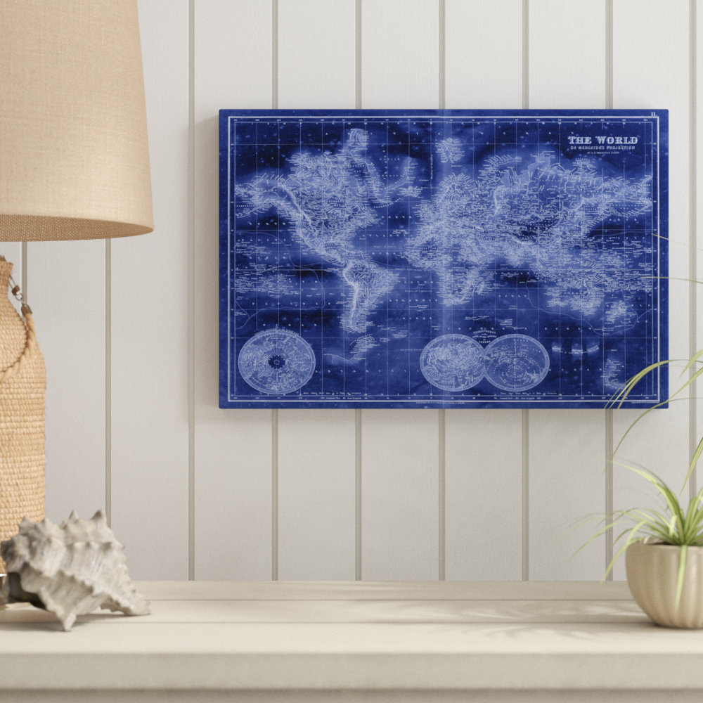 " Indigo World Map " Breakwater Bay 